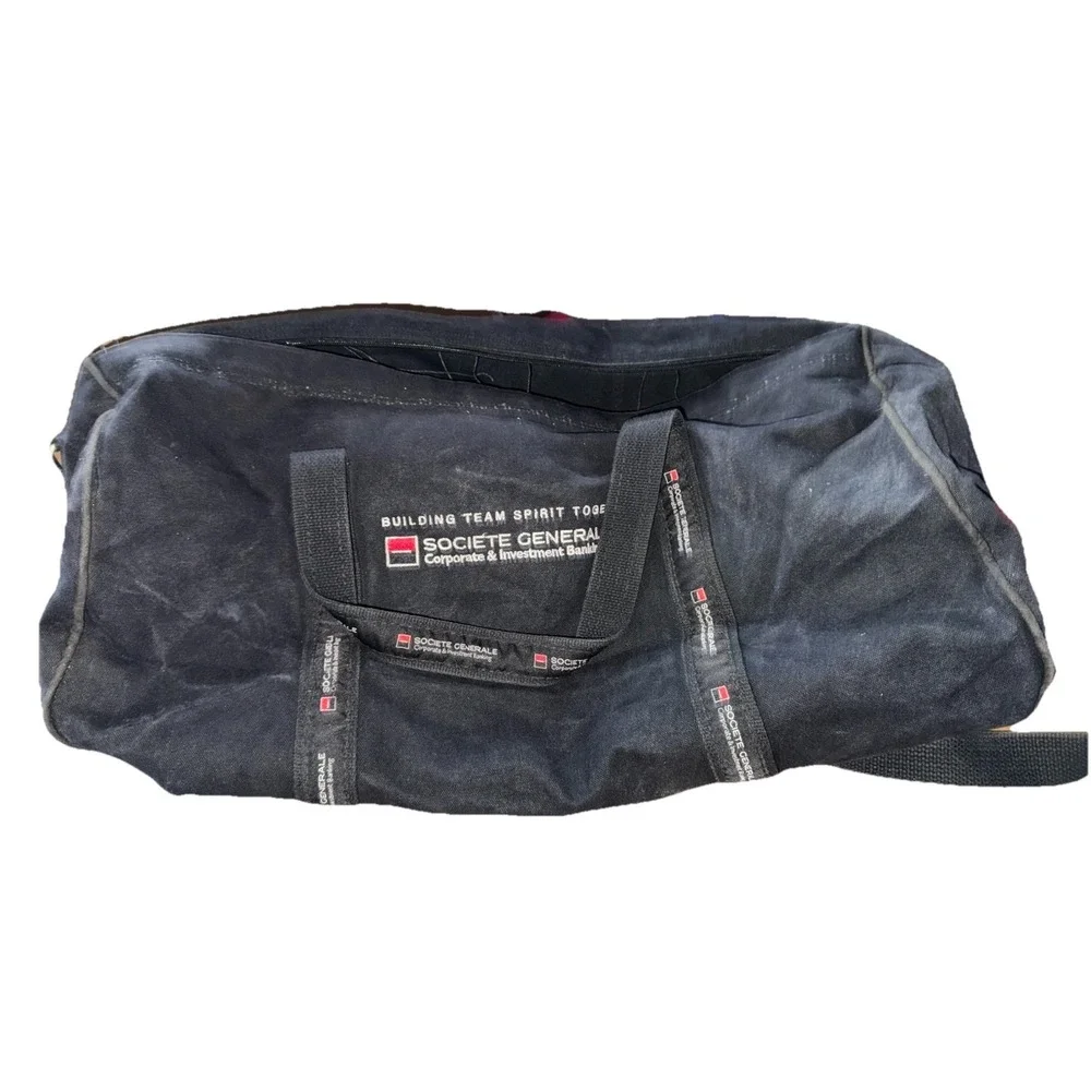 Authentic Societe Generale Banker Bag Black Finance Travel Carry On Duffle